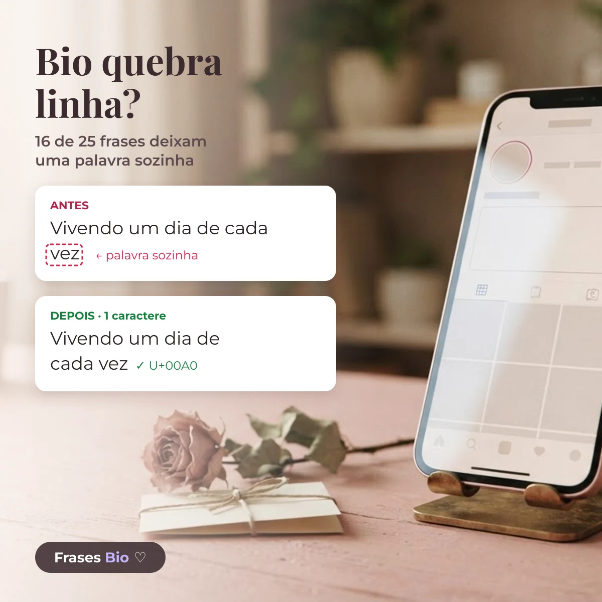 Bio quebra errado? 16 de 25 frases, medido (2026)